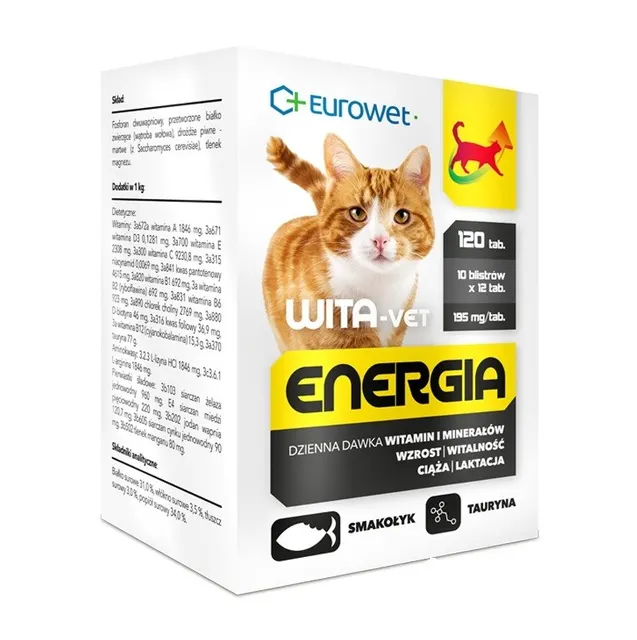 Eurowet Wita-Vet Energia Wsparcie wzrostu ciąży i laktacji dla kota 120szt/10blistrów
