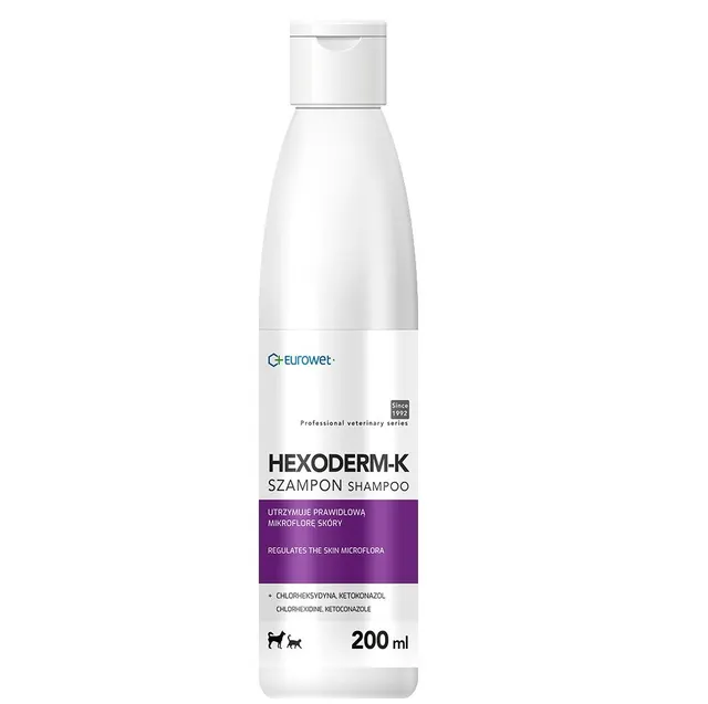 Eurowet Hexoderm Szampon z Chlorheksydyną dla psa i kota 200ml