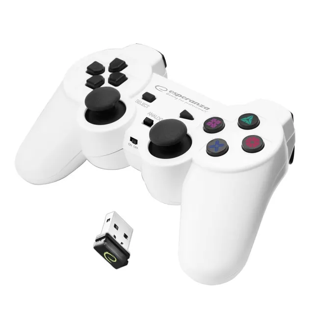 Gamepad bezprzewodowy Esperanza GLADIATOR EGG108W (PC PS3; kolor biały)