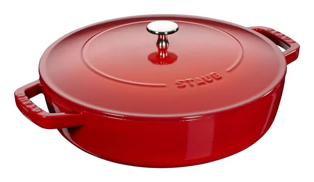 Głęboka patelnia do duszenia z pokrywką Staub - 24 cm Czerwony