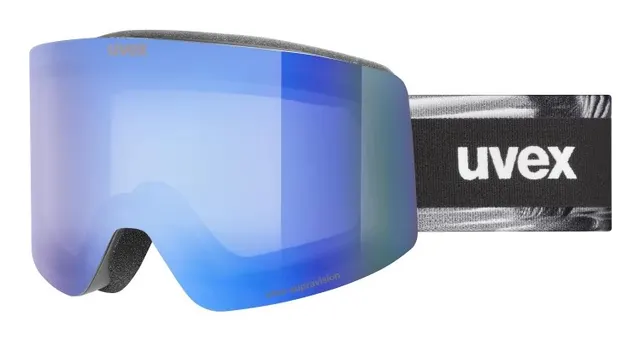Uvex Skibrille provoqe FM gogle do sportów zimowych Czarny Mężczyźni Niebieski Soczewka sferyczna