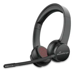 MediaRange MROS307 słuchawki/zestaw słuchawkowy Bezprzewodowy Opaska na głowę Połączenia/muzyka USB Type-C Bluetooth Czarny