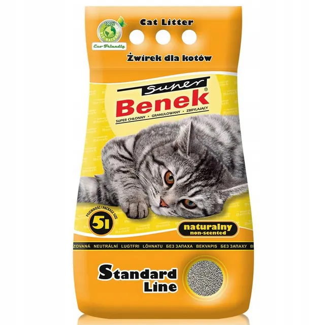 CERTECH Super Benek Standard Naturalny - żwirek dla kota zbrylający 5 l