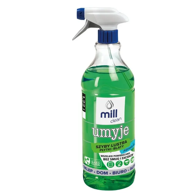 MILL CLEAN UMYJE Płyn do mycia szyb szkła luster glazury bez smug i zacieków o zapachu Konwalii 1 22l