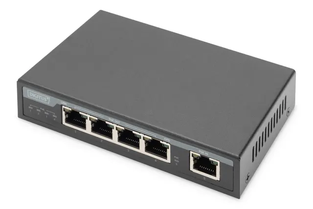 Digitus 4-portowy Gigabit 4PPoE Przedłużacz/Extender 802.3at 60 W