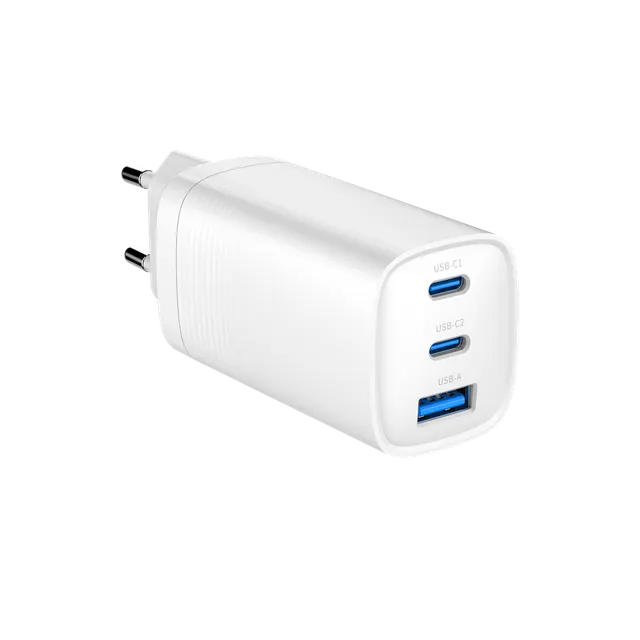 GEMBIRD SZYBKA ŁADOWARKA USB POWER DELIVERY USB TYPU C 3X USB 65 W GAN BIAŁA