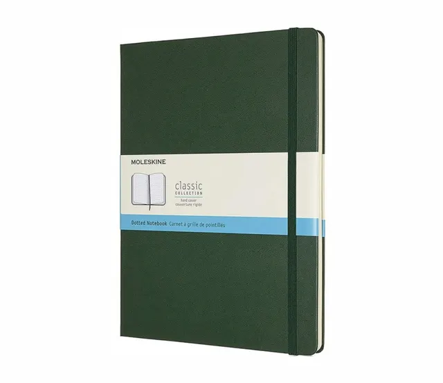 MOLESKINE Notes Classic XL (19x25cm) w kropki twarda oprawa myrtle green 192 strony zielony