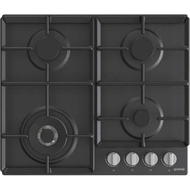 Płyta gazowa Gorenje GW641EXB 60 cm, 4 palniki, ruszty żeliwne, zapłon elektryczny, czarny