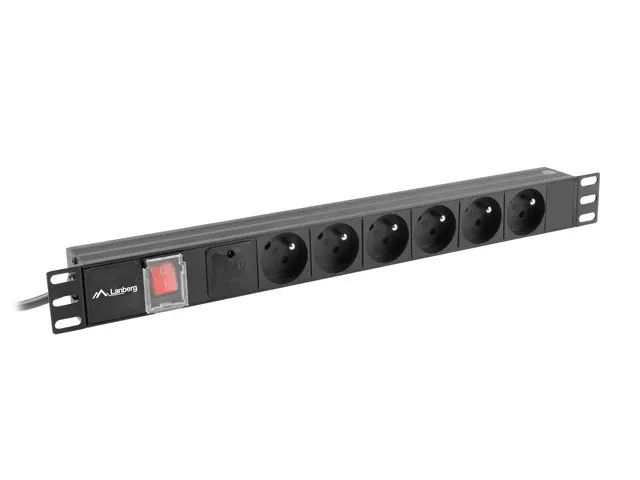 LANBERG LISTWA ZASILAJĄCA RACK PDU 19 (1U 16A 6X 230V PL 2M CZARNA) PDU-06E-0200-BK