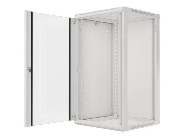 Szafa jednosekcyjna Lanberg WF01-6622-10S (22U; 1080mm / 600mm / 600 mm; wisząca; Szklane; 19''; kolor szary)
