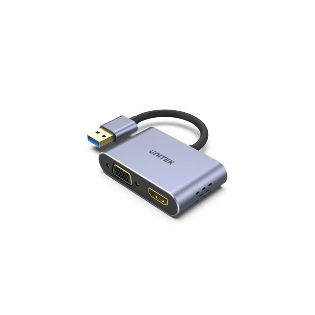 UNITEK ADAPTER USB-A - HDMI & VGA FULLHD M/F
