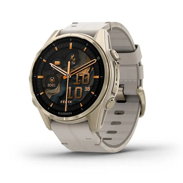 Zegarek sportowy Garmin Fenix 8 AMOLED Sapphire 43mm Soft Gold/Limestone