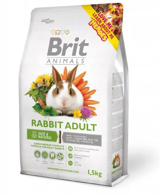 BRIT Animals Rabbit Adult Complete - karma dla królika - 1 5 kg