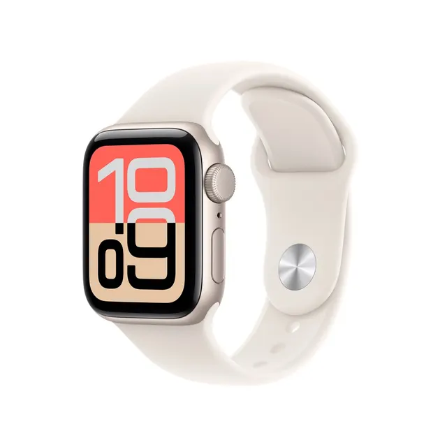 Zegarek Apple Watch SE 3 GPS 40 mm aluminiowa obudowa w kolorze Starlight z paskiem Starlight Sport Band – M/L
