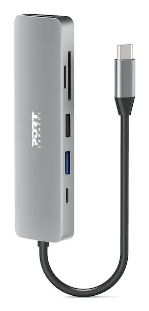Port Designs 900162 huby i koncentratory USB Type-C Srebrny