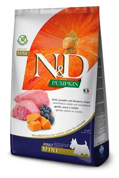 FARMINA N&D Pumpkin Lamb & Blueberry Adult Mini - sucha karma dla psa - 2 5 kg