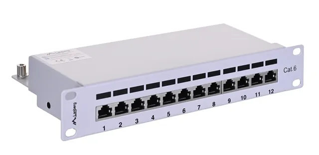 Patch panel Lanberg PPF6-9012-S (1U; 10 ; kat. 6; FTP; 12xRJ-45)