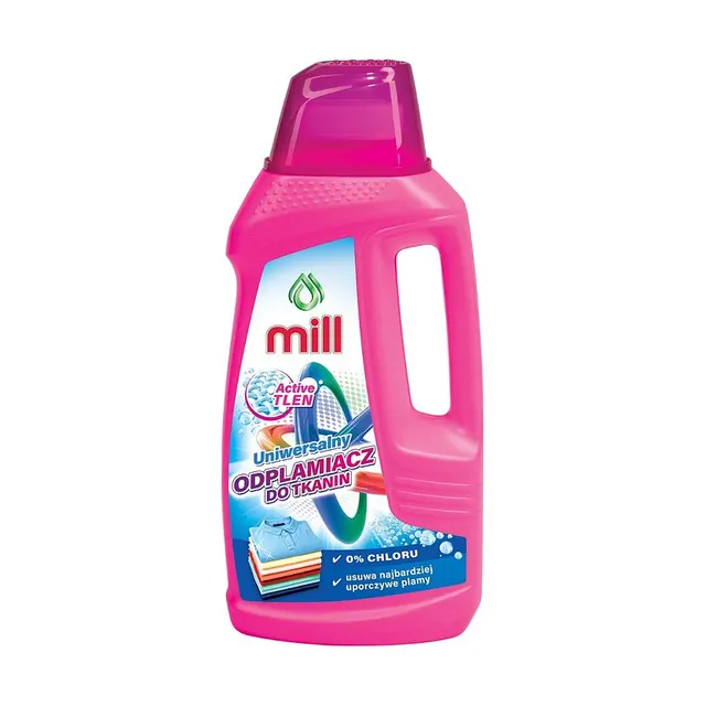 MILL Active Tlen Odplamiacz do Tkanin Uniwersalny 0% Chloru Usuwa najbardziej uporczywe plamy 1 6l