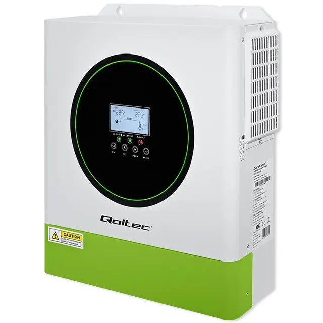 Qoltec Hybrydowy inwerter solarny Off-Grid 3500W, 100A, 24V, MPPT, BMS, opcja Wi-fi, Sinus, Power factor 1.0
