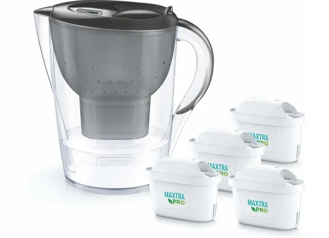 Dzbanek filtrujący Brita Marella+4 wkłady MaxtraPro PP (2 4l; grafitowy)
