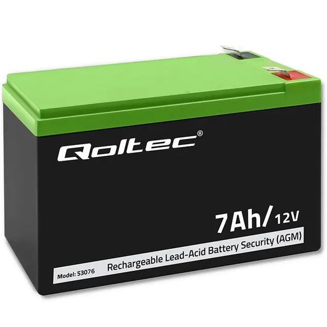 QOLTEC AKUMULATOR AGM 12V, 7AH, MAX. 105A, SECURITY