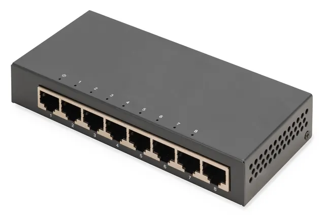 Digitus 8-portowy przełącznik gigabitowy desktop niezarządzalny metalowa obudowa