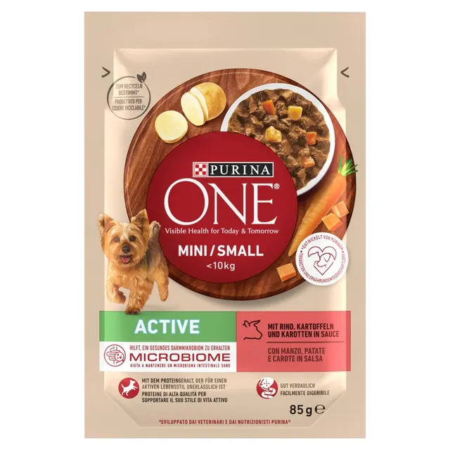 Purina ONE MINI Dog Active GiG wołowina ziem. 85g