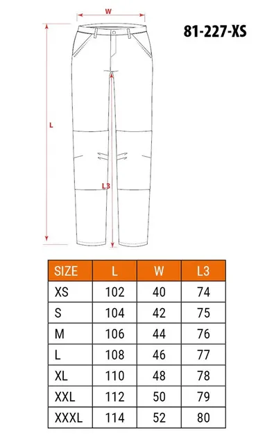 Spodnie robocze NEO TOOLS PREMIUM 100% bawełna ripstop rozmiar XS