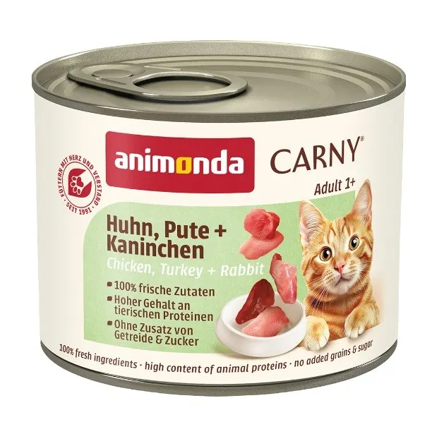 ANIMONDA Carny Adult kurczak indyk królik - mokra karma dla kota - 200g