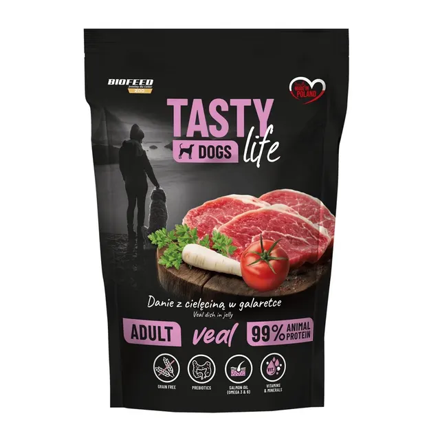 BIOFEED Tasty dog life cielęcina 90% saszetka 500g