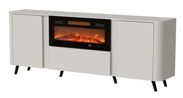 Komoda VOLARE 200x39x75 kaszmir + kominek