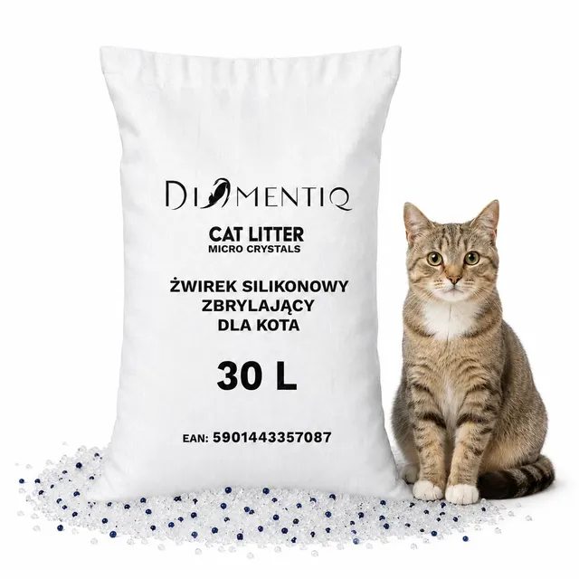 DIAMENTIQ żwirek micro crystals silikonowy zbrylający dla kota 30l