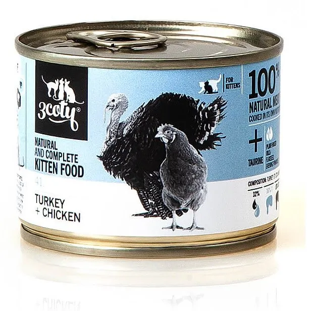 3Coty TURKEY + CHICKEN for Kittens 180g