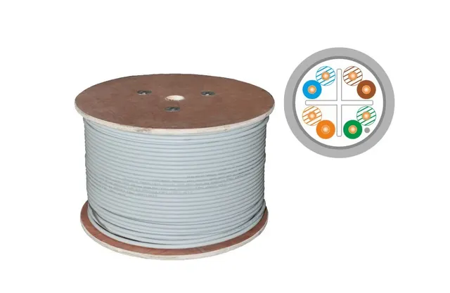 Alantec Kabel F/UTP kat.6 sieciowy LSOH Dca 4x2x23 AWG 1Gb/s (10Gb/s do 55m) 450 MHz szary 500m (KIF6LSOH500D)