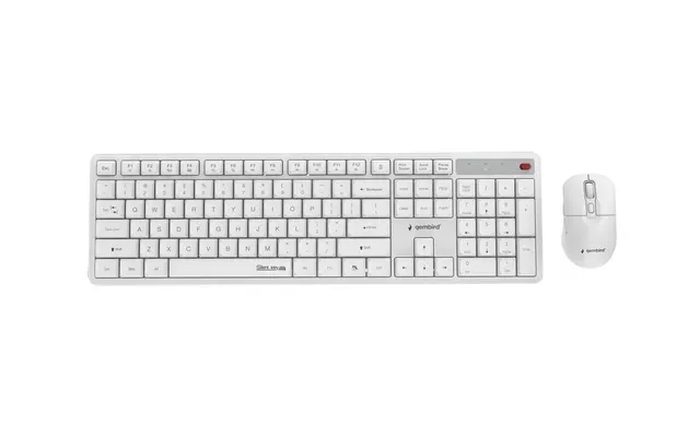 GEMBIRD BEZPRZEWODOWY ZESTAW KLAWIATURY + MYSZ SILENT KEY PRO BUSINESS BIAŁY UKŁAD US