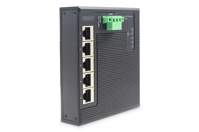 Digitus 5-portowy przełącznik sieciowy Gigabit Ethernet płaski przemysłowy niezarządzany