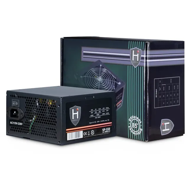 Inter-Tech HIPOWER SP-550 moduł zasilaczy 550 W 20+4 pin ATX ATX Czarny