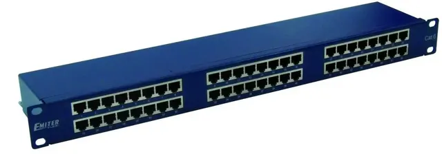 EmiterNet Panel 19 48xRJ45 STP kat.6 (1U) z półką niebieski