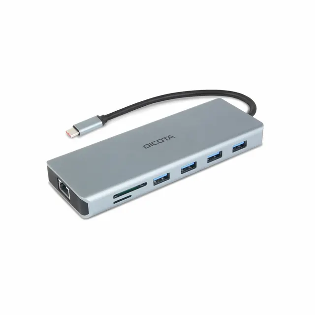 DICOTA D32065 huby i koncentratory USB 3.2 Gen 1 (3.1 Gen 1) Type-C Srebrny