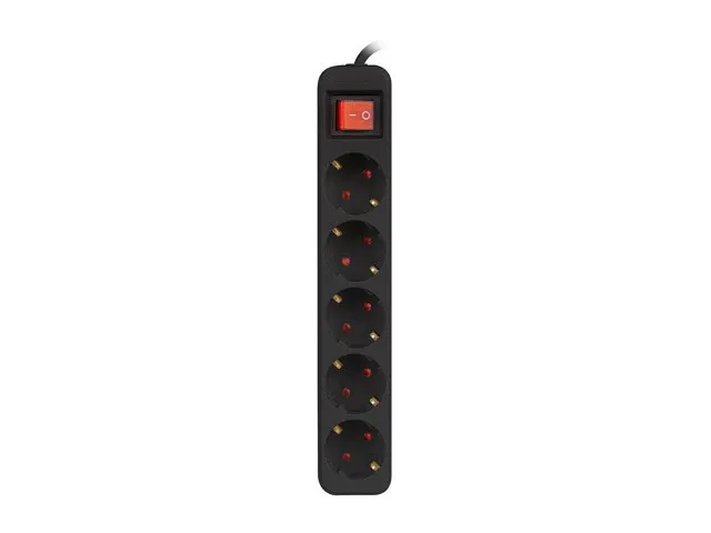 LANBERG LISTWA PRZEDŁUŻACZ 1.5M 5X 230V SCHUKO Z WYŁĄCZNIKIEM KABEL WYKONANY Z PEŁNEJ MIEDZI CZARNA