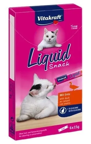 VITAKRAFT Cat Liquid Snack - przysmak dla kota w płynie: kaczka betaglukan 6 szt.