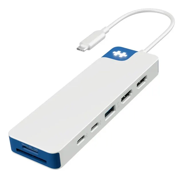 9-portowa stacja dokująca Hyper HyperDrive Flex Dual 4K HDMI biały/niebieski, HD4103BUGL, Ilość portów HDMI: 2