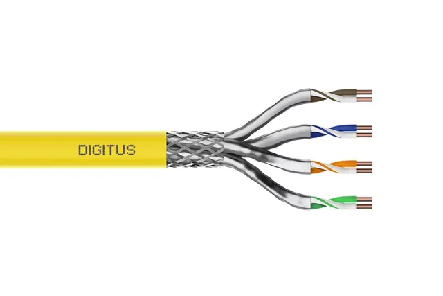 Kabel instalacyjny DIGITUS kat.7A S/FTP Dca AWG22/1 LSOH 500m żółty szpula