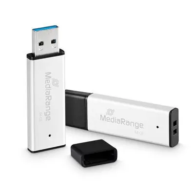MediaRange MR1901 pamięć USB 64 GB USB Typu-A 3.2 Gen 1 (3.1 Gen 1) Czarny Srebrny