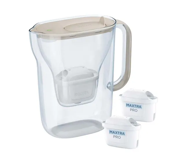 Dzbanek filtrujący Brita Style Essential+2 wkłady MaxtraPro PP (2 4l; piaskowy)