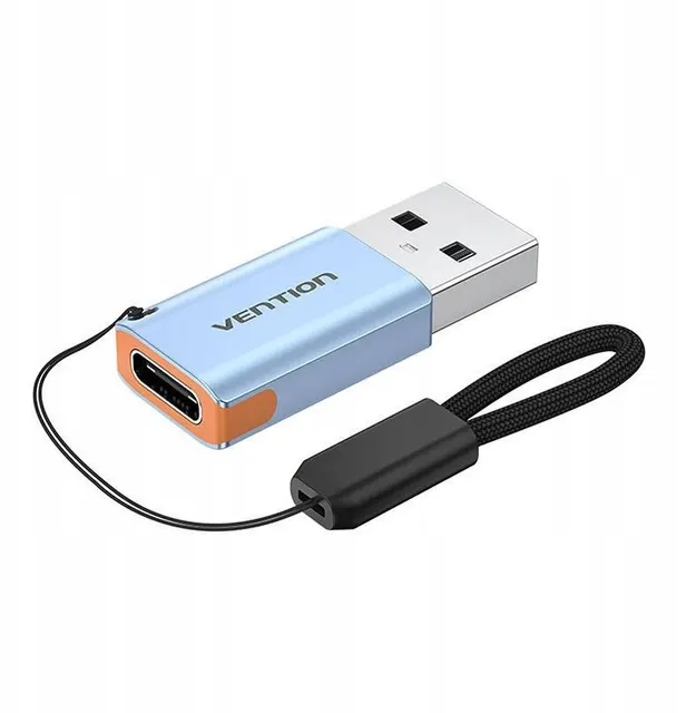 Adapter USB 3.1 Vention USB-A do USB-C ze smyczą stop aluminium