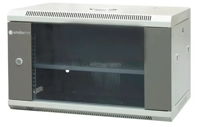 EmiterNet Szafa wiszaca niedzielona 19 6U drzwi blacha/szkło 600×450×370mm szer./gł./wys.
