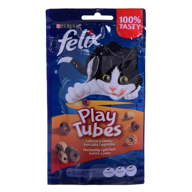 FELIX Play Tubes Kurczak Wątróbka - przysmak dla kota - 50 g