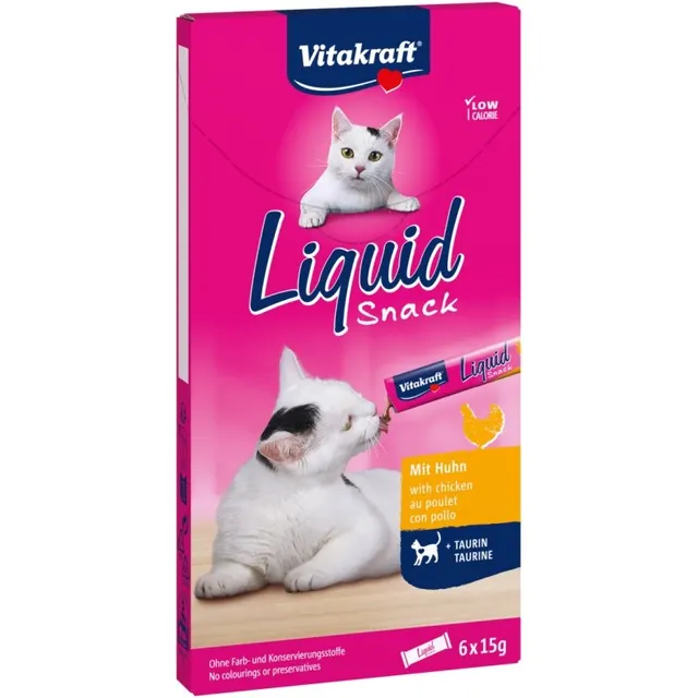 VITAKRAFT Cat Liquid Snack - przysmak dla kota w płynie: kurczak tauryna 6 szt.