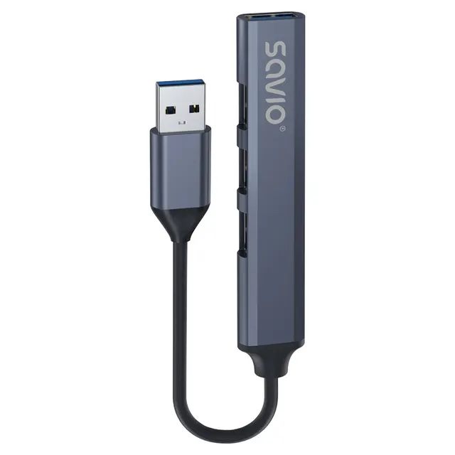 SAVIO HUB USB-A - 3 X USB-A 2.0 1 X USB-A 3.0 SZARY AK-70